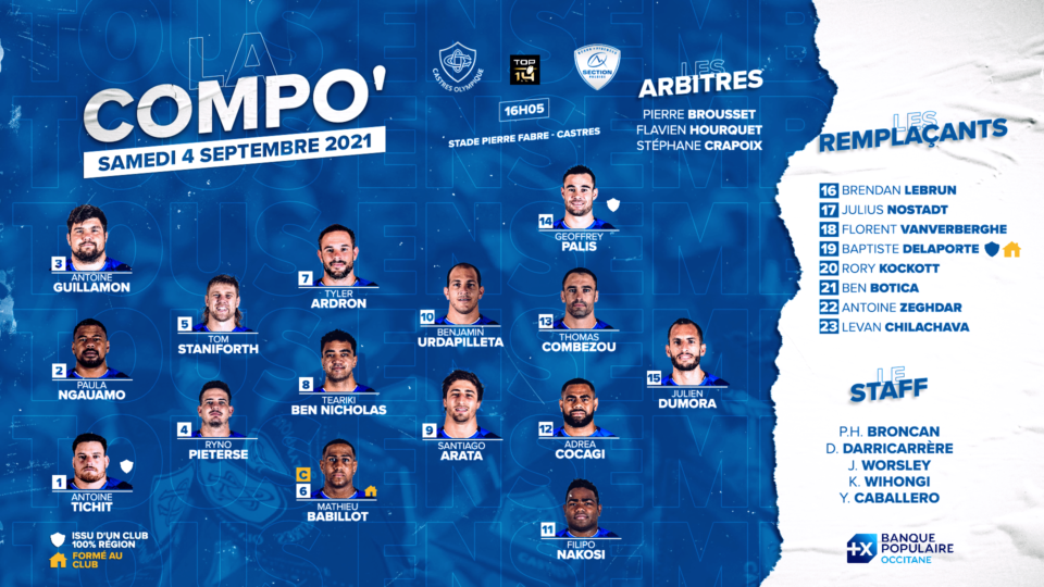 Castres Olympique » La Composition Du Castres Olympique ! - Castres ...